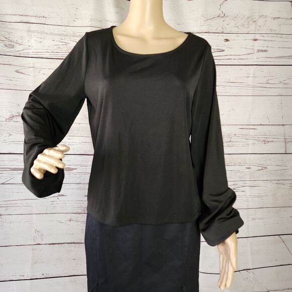 Inc Black Long Sleeve Shirt Medium NWT - Picture 1 of 7